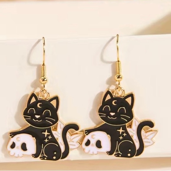 Jewelry - 3/$24. Cat with skull for pierced ears